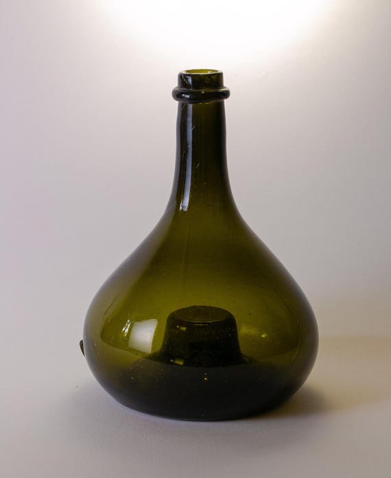 Antique Onion Bottle | Western European Old Glass | Atypical Shaped Bottle | c1800s