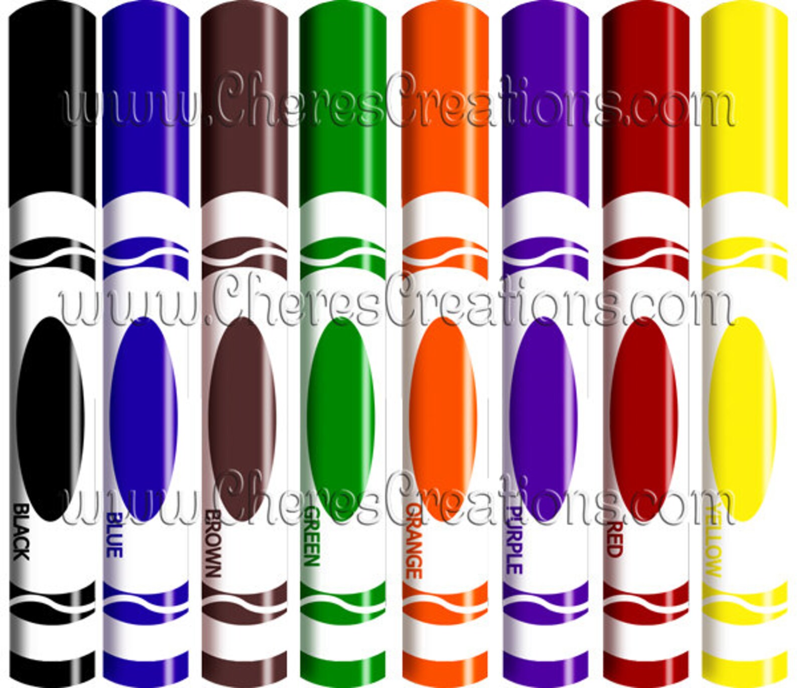 Markers Digital Clip Art Etsy