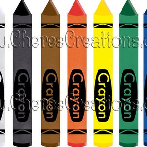 Crayons Digital Clip Art