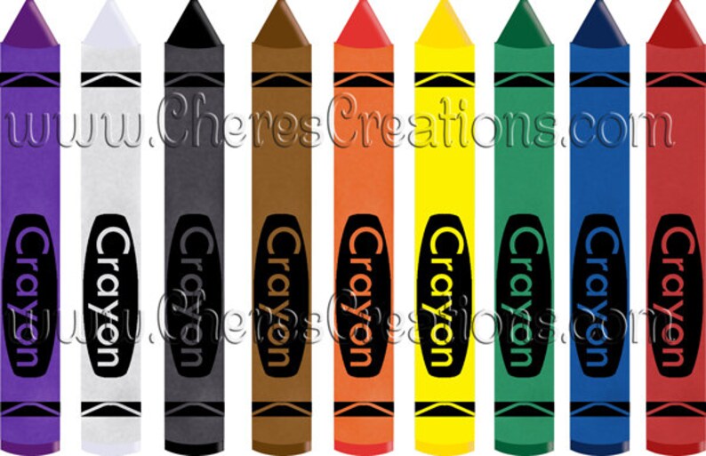 Crayons Digital Clip Art Etsy
