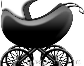 Baby Buggy Digital Clip Art