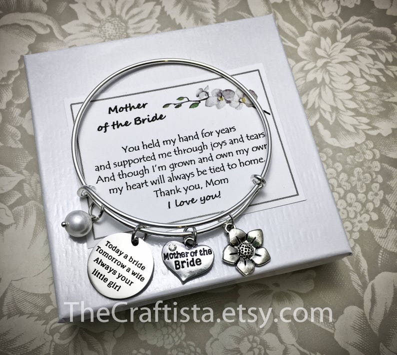 MBC, Mother of the Bride Adjustable Bangle, Mother of the Bride Personalized Bracelet, Mother of the Bride Gift, Mom of the Bride Keepsake image 5