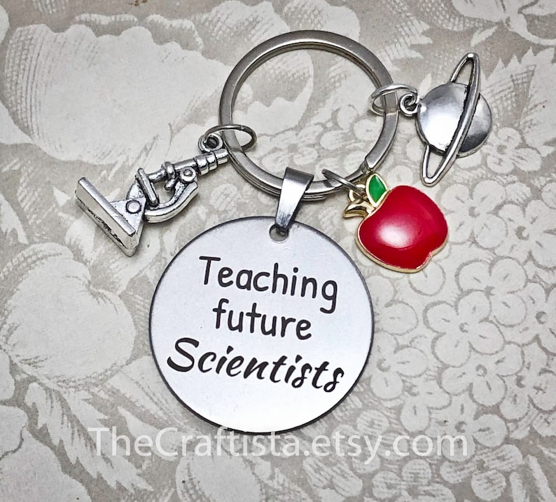 Science Teacher Keychain FSK Science Teacher Gift Atom Etsy