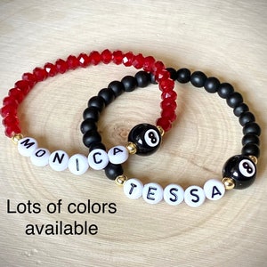 Bil, Personalized Billiard Bracelet, Pool Bracelets, Team Colors, Gifts for Billiard Players, Billiard Gifts, Gifts for Billiard buddies