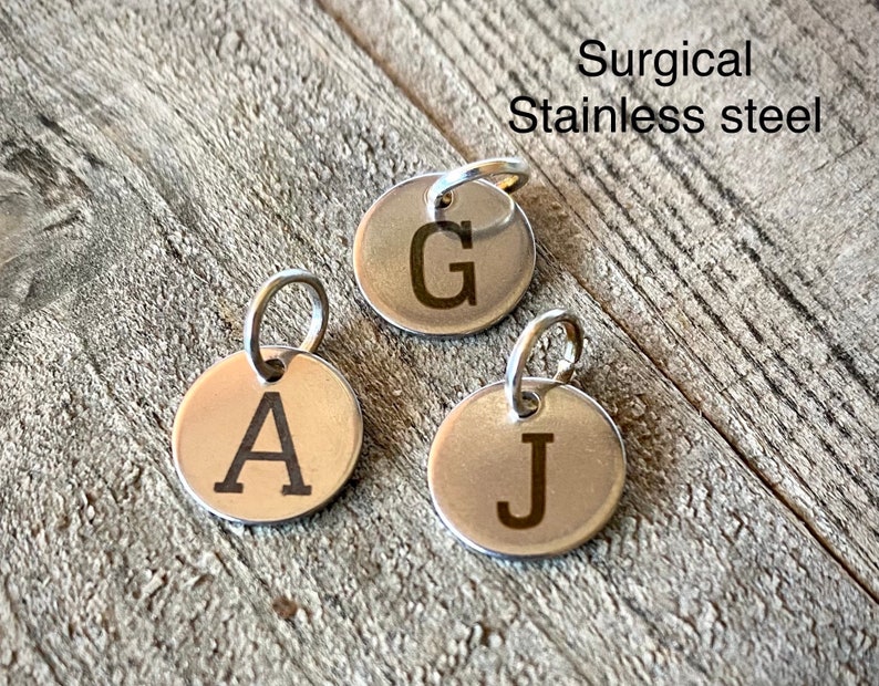 Stainless Steel Alphabet Charms, Tarnish-resitant Initial Charm, Beach Wear Charms, Alphabet Charms, Best Friend Gifts, Personalized Gifts image 1