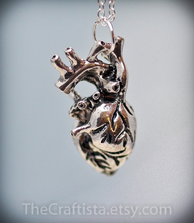 Anatomical Heart Necklace Anatomical Heart Pendant Etsy