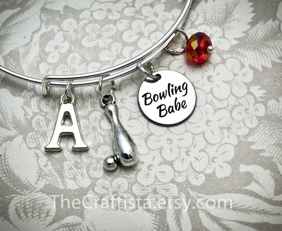 BWB, Personalized Bowling Bracelet, Bowling Bangle, Bowling Charm, Gift