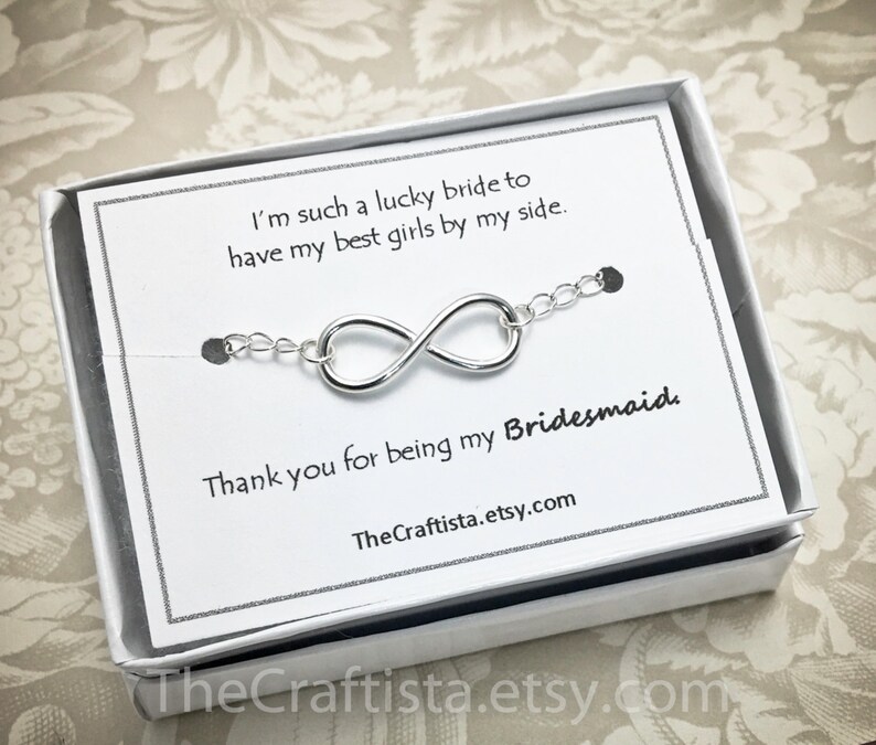 Sterling Silver Infinity Bracelet IL Bridesmaid Infinity Bracelet, Infinity Bracelet, Bridesmaid Gifts, Infinity Jewelry, Infinity Bracelet image 3