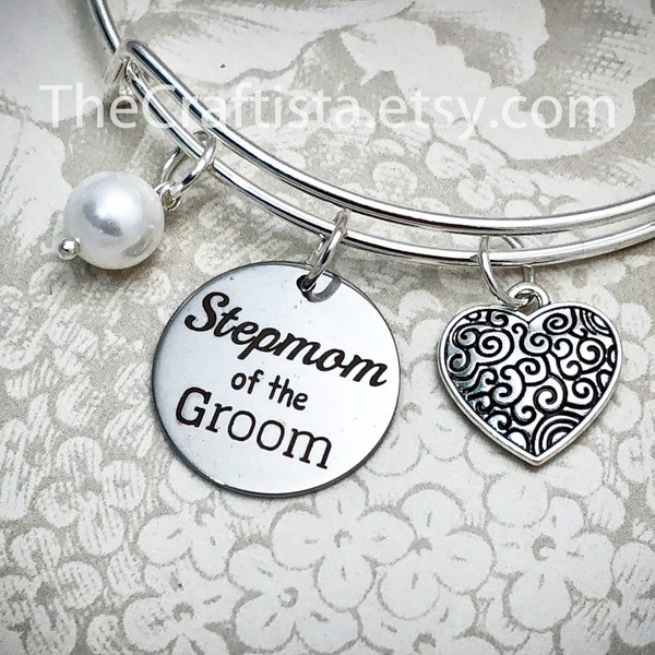 SMG, Stepmom of Groom Bangle, Stepmom of Groom Bracelet, Stepmom Bangle, Stepmom of Groom Gifts, Stepmom Gifts, Stepmom Jewelry, Stepmom