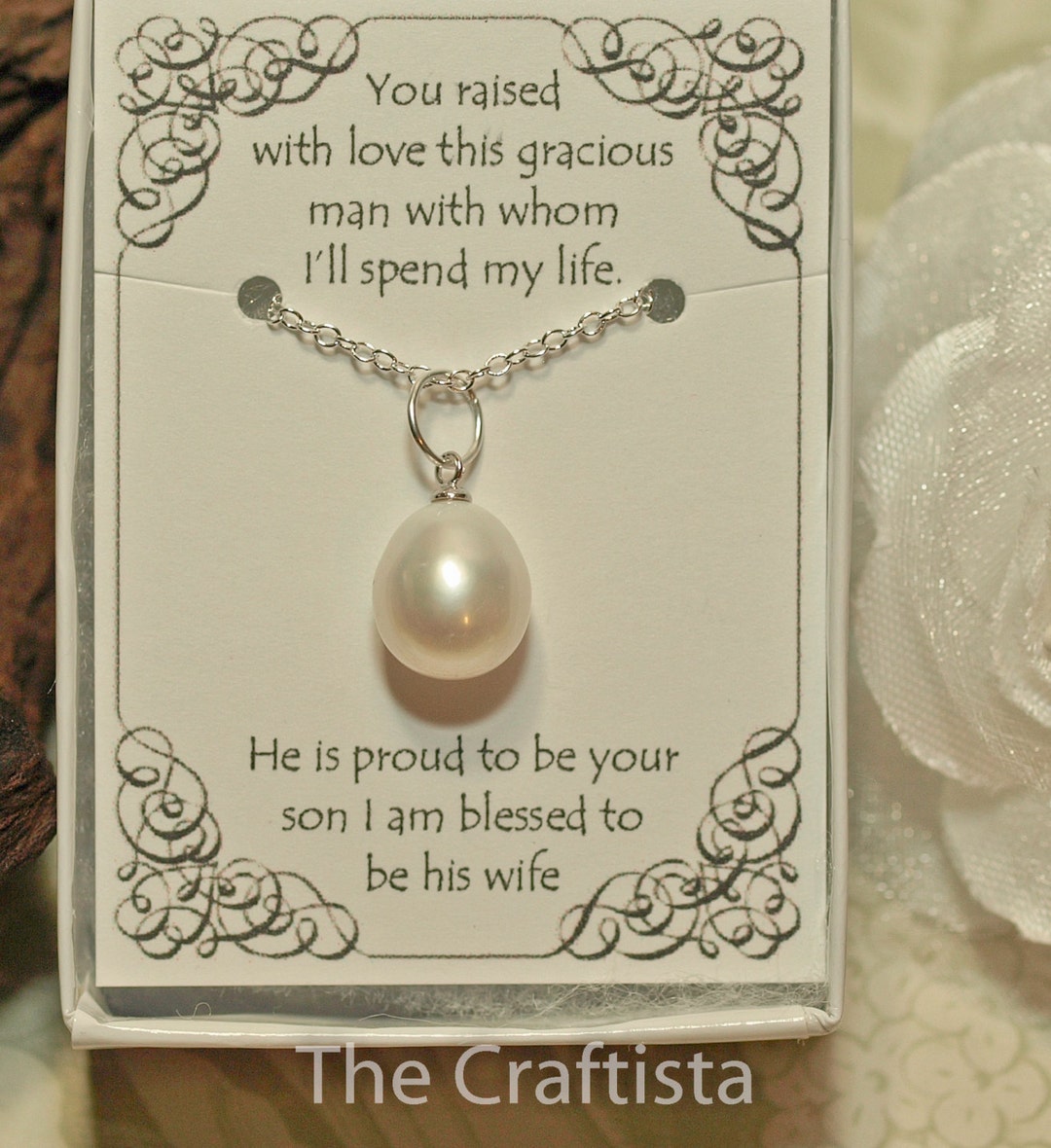 Collar de Perlas madre del novio MOG3 Collar de perlas