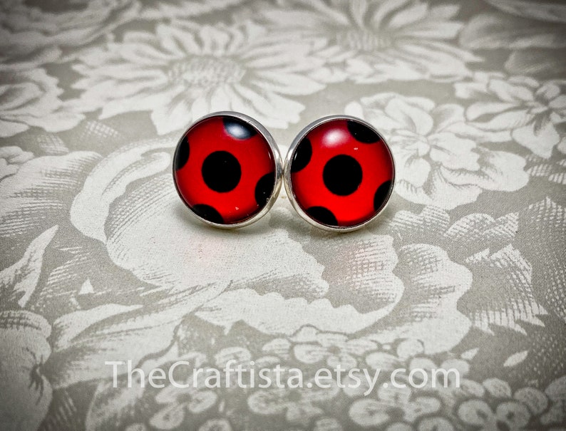 Lieveheersbeestje Oorbellen, Lady bug Stud Oorbellen Halloween Kostuum, Lieveheersbeestje Halloween, Lieveheersbeestje Kostuum, Bestseller Lieveheersbeestje Kostuum afbeelding 5