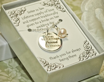 Schwester des Bräutigams Halskette -- SIL -- Schwiegerschwester Halskette, Ehrfrau Halskette, Schwester des Bräutigams Geschenk, Brautjungfer Schmuck