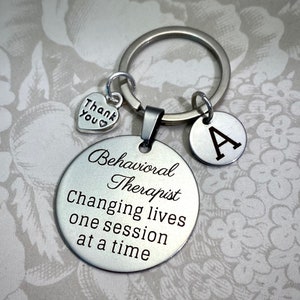 BTH, Personalized Behavior Therapist Keychain, Behavioral Therapy, Personalized Therapist Gift, Behavior Therapist Gift, BCBA Gifts