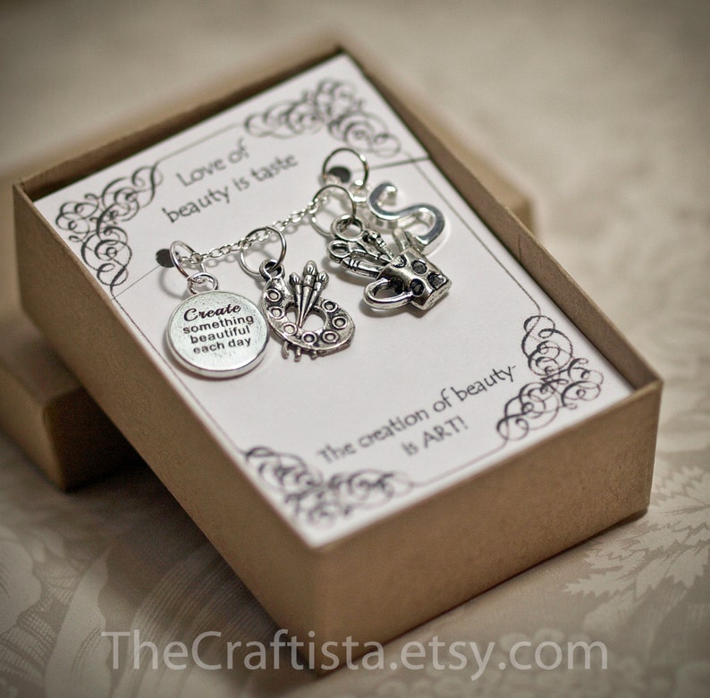 Personalized Artist Necklace With Initial Charm ART2 Etsy