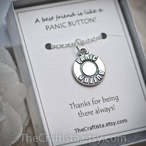Friendship Necklace - FR7 - Best Friend Necklace, Panic Button, BFF Necklace, Friendship Charm, Humor Gifts, Best Friend Charms, BFF Gifts