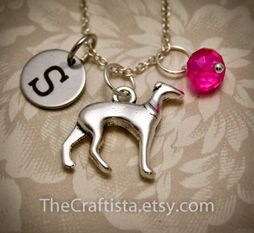 Personalized Hound Dog Necklace With Initial Charm & Etsy UK