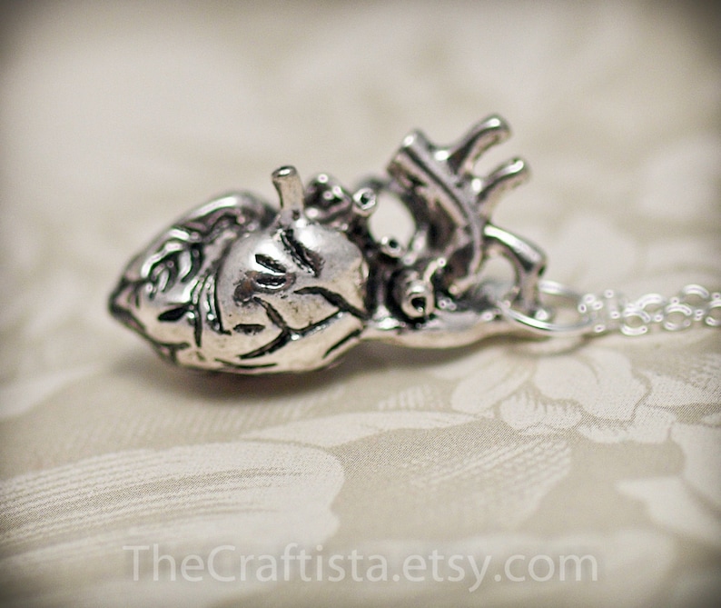 Anatomical Heart Necklace Anatomical Heart Pendant Etsy