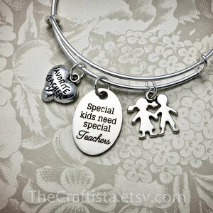 Personalized SPED Teacher Bangle, SPED Teacher's Gift, Teacher, PPCD ...