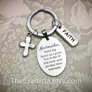 Godmother Keychain, GM2, Godmother Gifts, Godmother Key Ring, Godmother Charms, Godmother Pendant, Godmother Gift, Baptism Gift, Christening