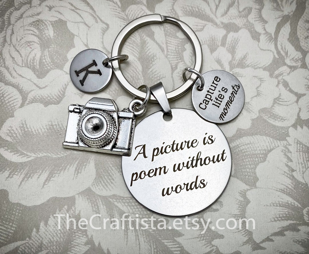 Photographing Keychains Personalized Camera Keychain With Initial Charm, Boxed Keychain ...