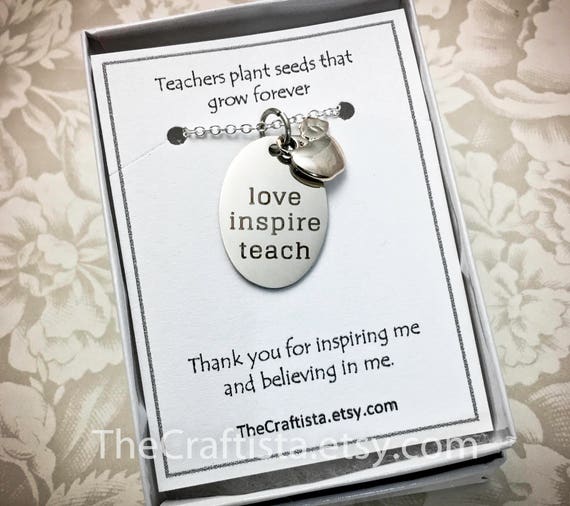 Teacher charm necklace deals