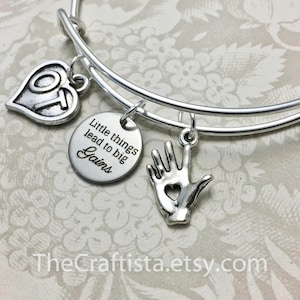 OT2 Bracelet, Occupational Therapy Bangle, OT Charm, Occupational Therapy Gift, Gifts for OT, Ot Bangle, Ot Jewelry, OT Gifts, Big Gains