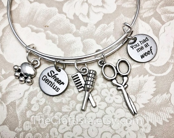 Dog Groomer Gift, Dog Grooming, Dog Mom, Dog Groomer Gifts, Dog Grooming Gift, Dog Groomer Bangle, Dog Groomer Keychain, Dog Charms, Dog Dad