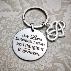 DAD8, Dad Keychain, Father&#39;s Day Gift, Gift for Dad, The love between father and daughter, Daddy Keychain, Dad Gifts, Dad Quotes,Dad Jewelry