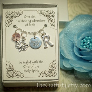 Personalized Confirmation Necklace With Birthstone and Initial -- C07 -- Child of God Necklace -- Confirmation Necklace -- Personalized Gift