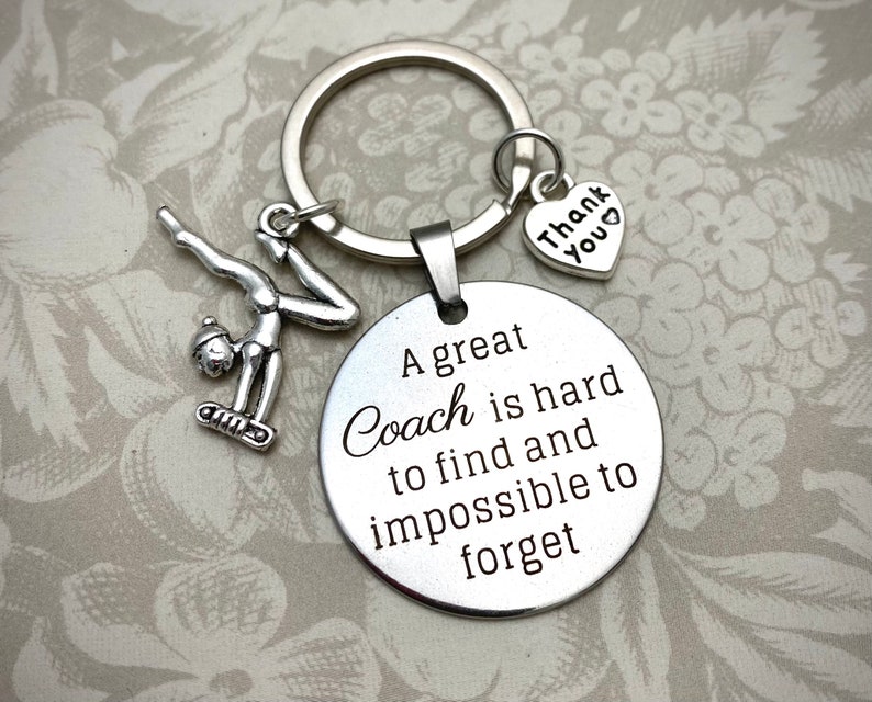 GYK, Coach Keychain, Gymnastics Coach, Gymnastics Keychain, A Great Coach is Hard to Find, Gymnast Coach, Coach Gifts, Gymnastics Gifts image 2