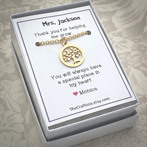 T22, Personalized Teacher Necklace, Teacher Necklace, Teacher Gift, Teacher Appreciation Gift,Thank you for helping me grow, Teacher Charm