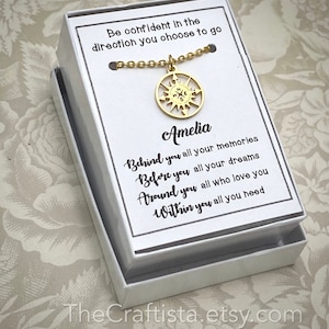 Class of 2023 Graduation Necklace, Graduation Gift, Compass Necklace, Graduation Necklace, 2023, Non-tarnish Necklace, Graduation Gift