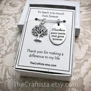 Teacher Necklace,  Teacher Gifts, Gifts for Teachers, Teacher Appreciation Gift, Teachers Plant Seeds, Teacher Jewelry, Teacher Items, T14