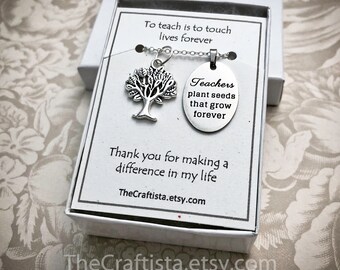 Teacher Necklace,  Teacher Gifts, Gifts for Teachers, Teacher Appreciation Gift, Teachers Plant Seeds, Teacher Jewelry, Teacher Items, T14