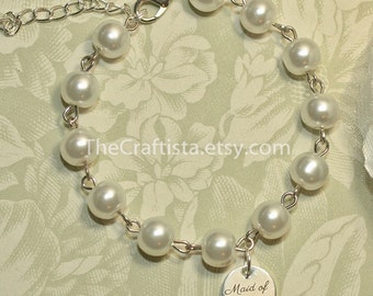 Ehrmädchen Armband - Perlenarmband - Rosenkranz Armband - Ehrzeugin Geschenk - Ehrzeugin Schmuck, Ehrzeugin Verschenken