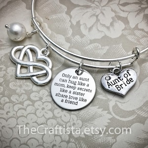 AOB3, Aunt of Bride Bangle, Aunt of the Bride Bracelet, Aunt of the Bride Gifts, Gifts for Aunt of the Bride, Adjustable Bangle, Aunt Bangle
