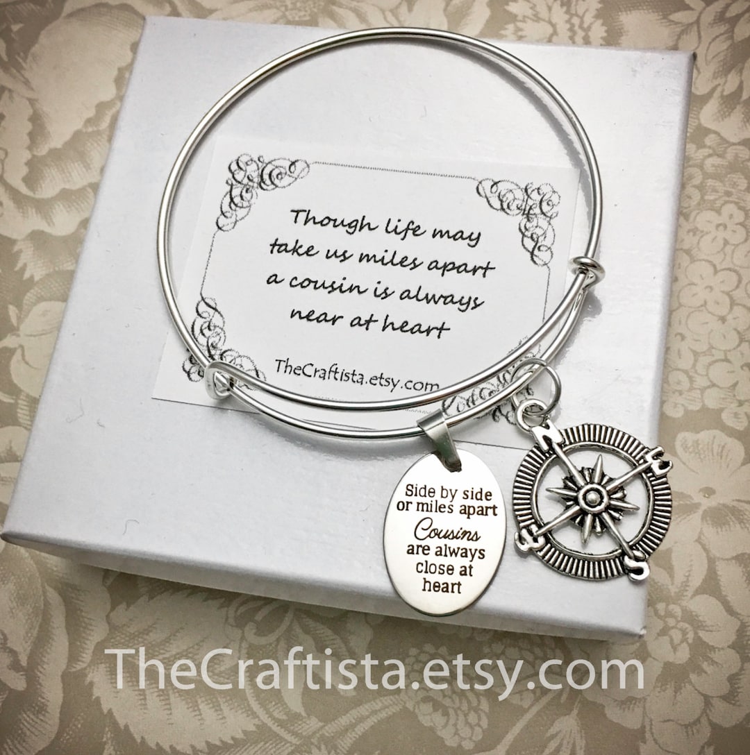 Bracciale Regalo Per Cugina A Distanza - Con Ciondoli Farfalla E Strass - Legame Speciale - Compleanno Laurea Amicizia - 2