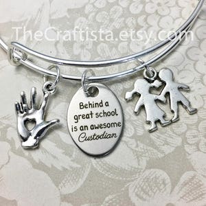 CUS, Wächter Armreif, Schulleiter Geschenk, Wächter Schmuck, Wächter Charm, Kinder Charm, Wächter Geschenke, Schulstab, Ordnungshüter Geschenk