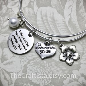 MBC, Mother of the Bride Adjustable Bangle, Mother of the Bride Personalized Bracelet, Mother of the Bride Gift, Mom of the Bride Keepsake image 2