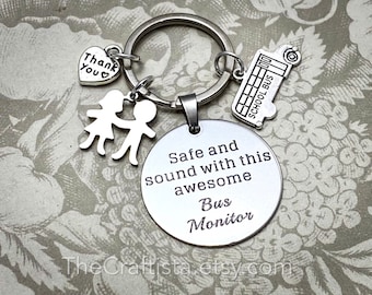 YMK, Gift for Bus Aide, School Bus Matron Gift, Bus Monitor Keychain, Bus Monitor Gift, Gifts for School Bus Monitor, Bus Matron Keychain