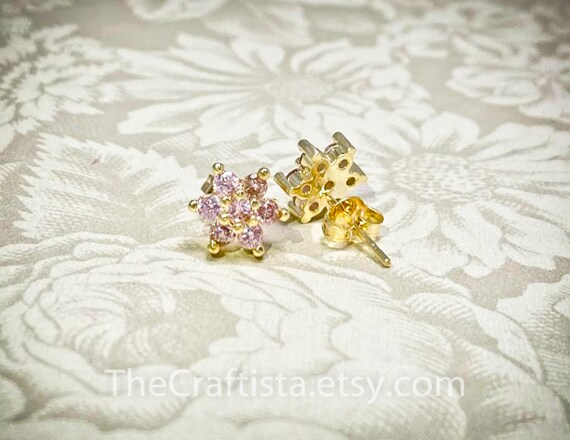 PDE Flower Girl Stud Earrings Flower Girl Jewelry Flower Girl Earrings Flowergirl gift October Birthstone Pink Flower Girl Earrings