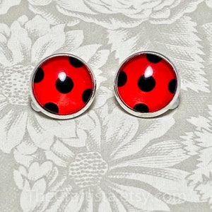 Ladybug Earrings, Lady bug Clip Earrings, Ladybug Clip-ons, Lady bug clip-ons, Halloween Costume, Ladybug Halloween, Ladybug Costume