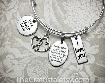Mimi Bangle, Mimi Bracelet, Mimi Charm, Mimi Gift, Mimi Jewelry, Gifts for Mimi, Grandma Bangle, Grandma of the Bride Gifts, Mimi Gifts