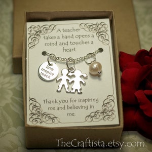 Teacher Necklace, Teacher Gift -T07- Teacher Appreciation Gift, Teacher Charm, Teacher Pendant, Christmas Gift, Teacher Jewelry, Kids Charm