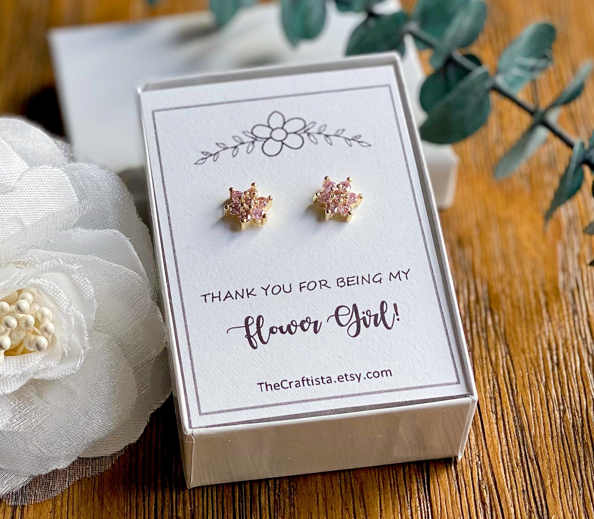 PDE Flower Girl Stud Earrings Flower Girl Jewelry Flower Girl Earrings Flowergirl Gift October Birthstone Pink Flower Girl Earrings Etsy Canada