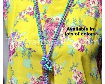 Bohemian Necklace, Long Necklace, Statement Necklace, Fall Necklace, Knotted Necklace, Layered Necklace, Crystal Necklace, Winter Necklace