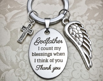 Godfather Keychain, GF1, Godfather Gifts, Godfather Key Ring, Godfather Charms, Godfather Pendant, Godfather Gift, Baptism Gift, Christening