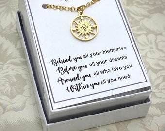 Class of 2023 Graduation Necklace, Graduation Gift, Compass Necklace, Graduation Necklace, 2023, Non-tarnish Necklace, Graduation Gift