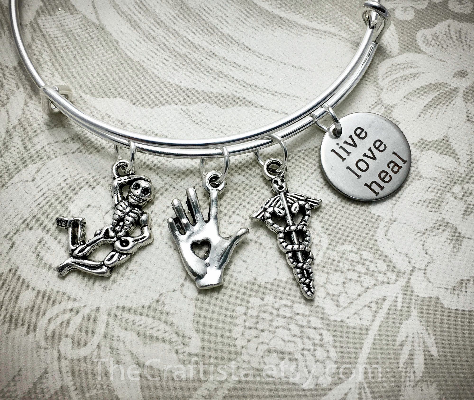 “Live, Love, Heal” Charm Bracelet