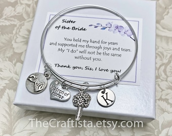 SOB, Schwester der Braut Armreif, Ehrmädchen Armband personalisiert, Matron der Ehrung Geschenk, Mädchen der Ehre Andenken, Mädchen der Ehrung Geschenk,